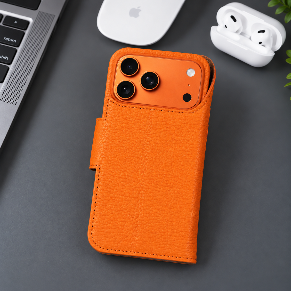 Brea iPhone 18 Pro Full-Grain Leather Wallet Case by TORONATA