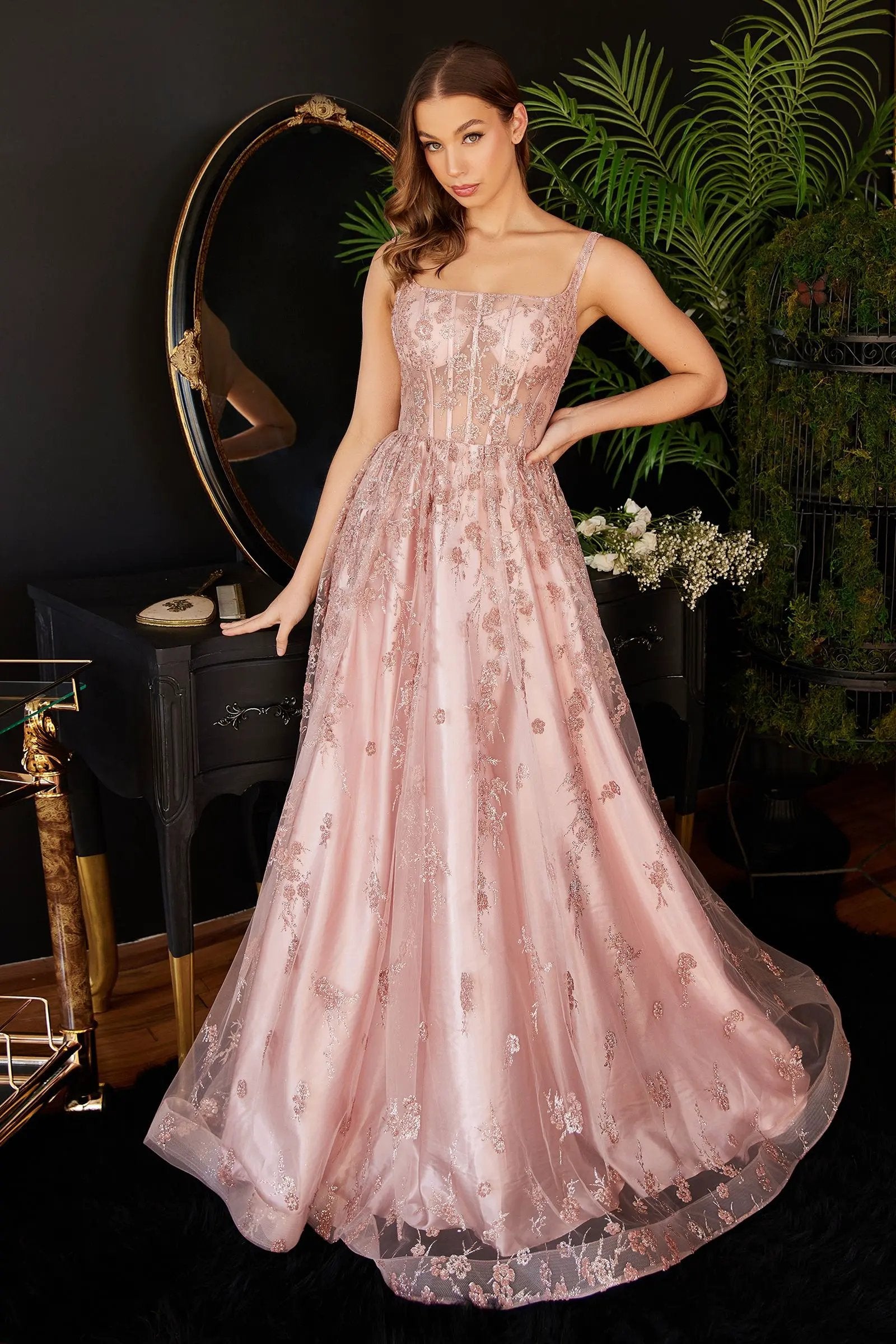 Glitter Print A-Line Gown by Tux-USA