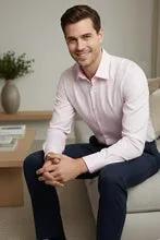 "Jamison" Pink Twill Spread Collar Dress Shirt by Tux-USA