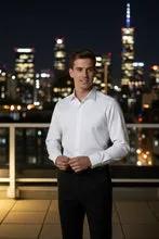 "Jamison" White Twill Spread Collar Dress Shirt by Tux-USA