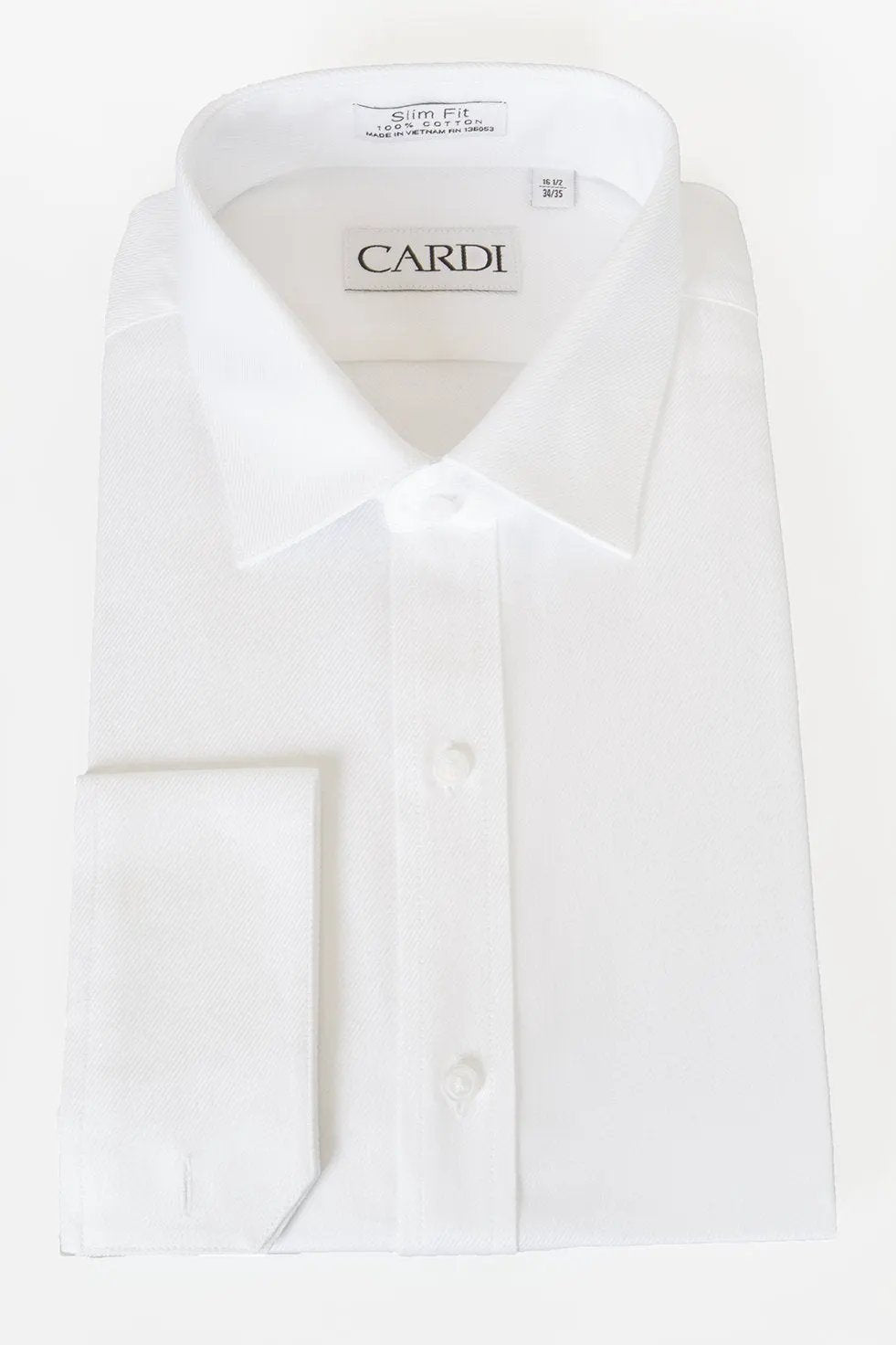 "Jamison" White Twill Spread Collar Dress Shirt by Tux-USA