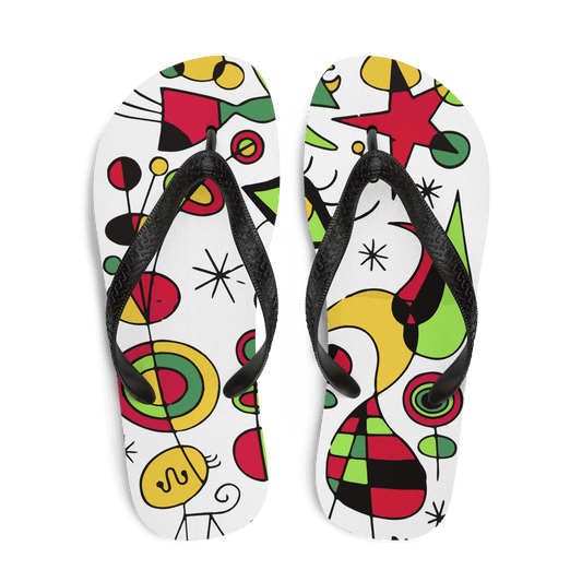 Joan Miro Peces de Colores (Colorful Fish) Artwork Flip-Flops by Art-O-Rama