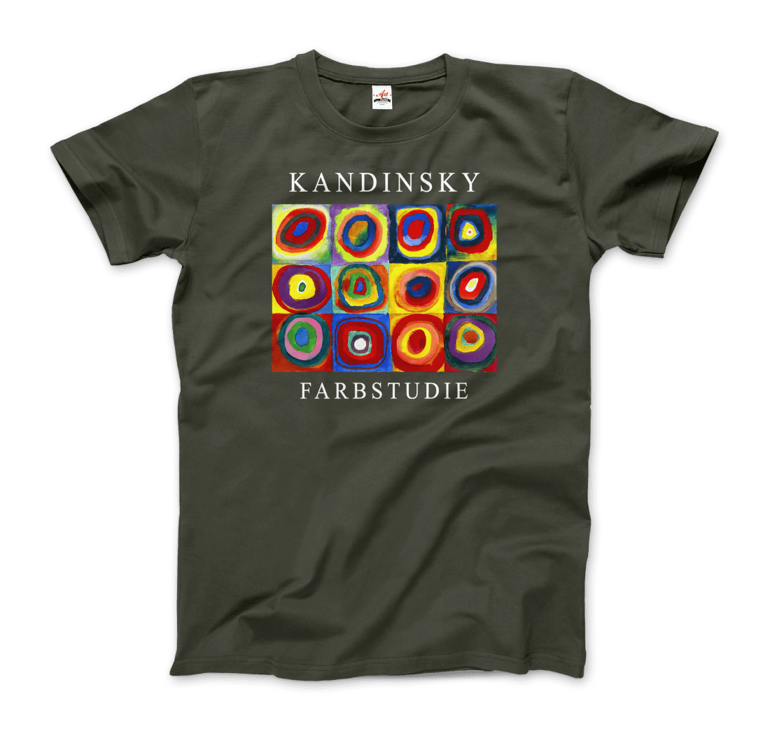 Kandinsky Farbstudie Color Study, Squares with Concentric Circles, 1913 artwork t-shirt by Art-O-Rama Shop