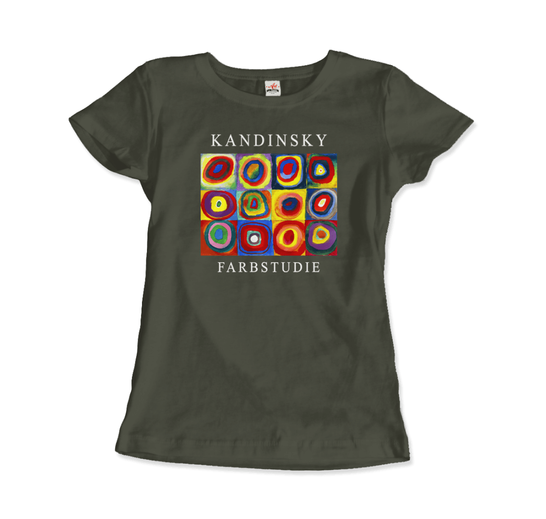 Kandinsky Farbstudie Color Study, Squares with Concentric Circles, 1913 artwork t-shirt by Art-O-Rama Shop