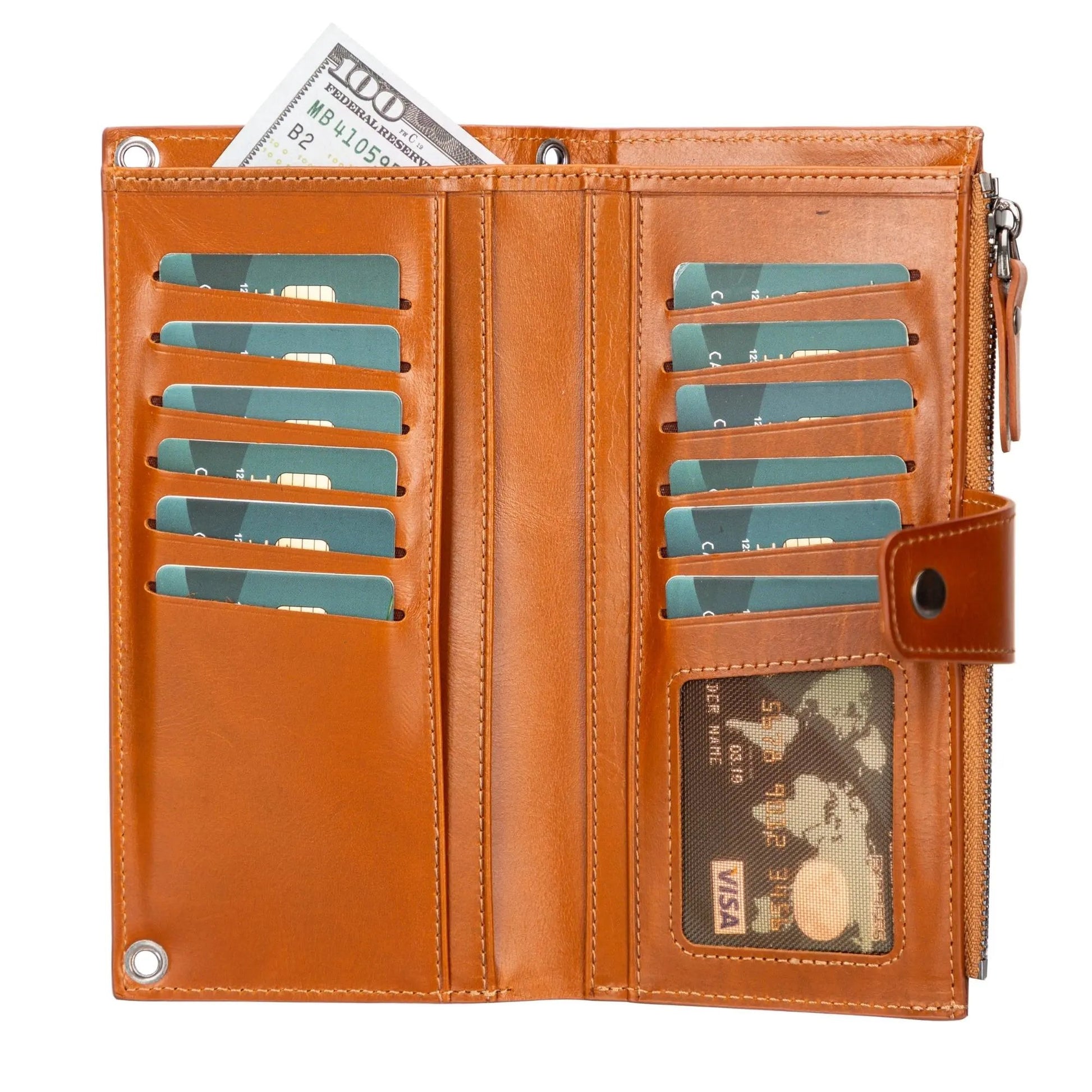 Kaycee Leather Women's Cell Phone Wallet with Strap by Partner Label