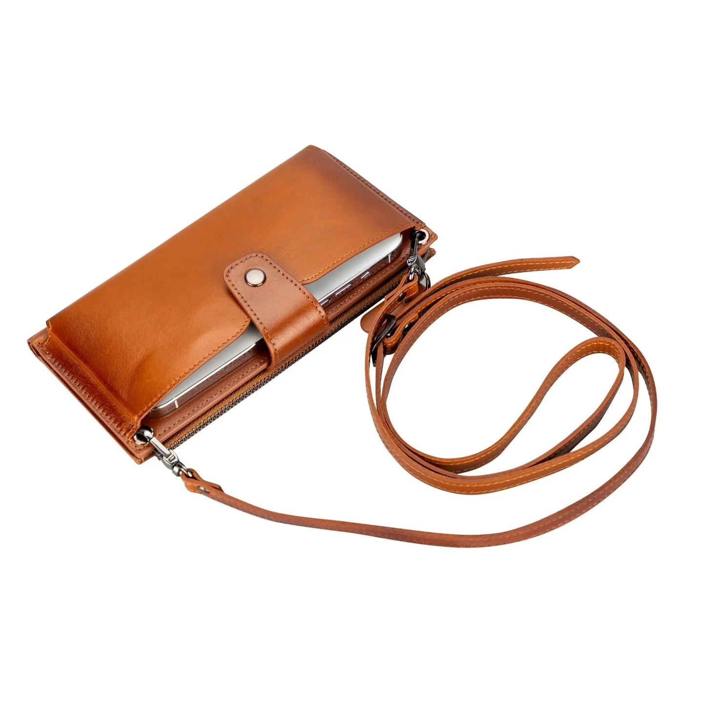 Kaycee Leather Women's Cell Phone Wallet with Strap by Partner Label