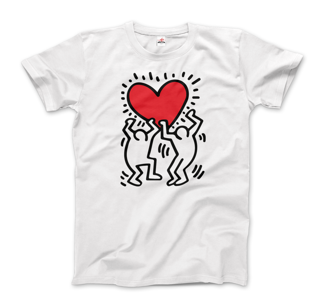 Men Holding Heart icon, street art t-shirt by Art-O-Rama Shop