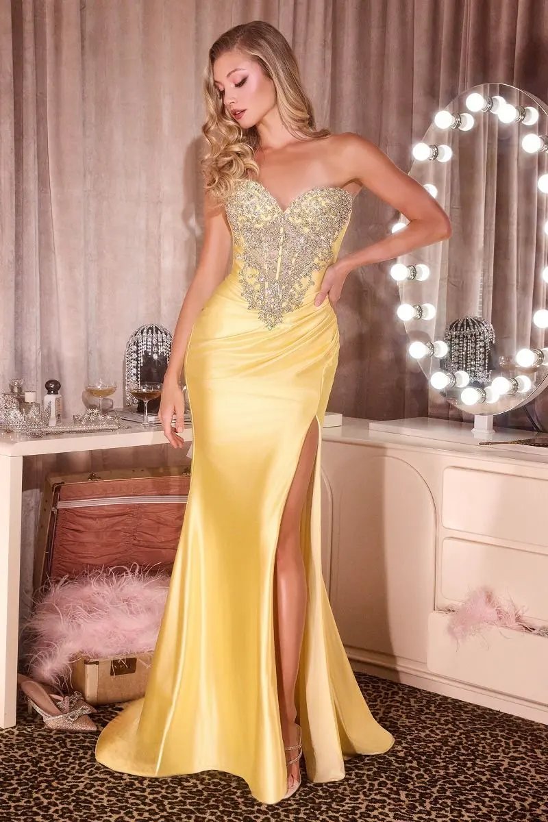 Strapless Bodice With Crystal Satin by Tux-USA
