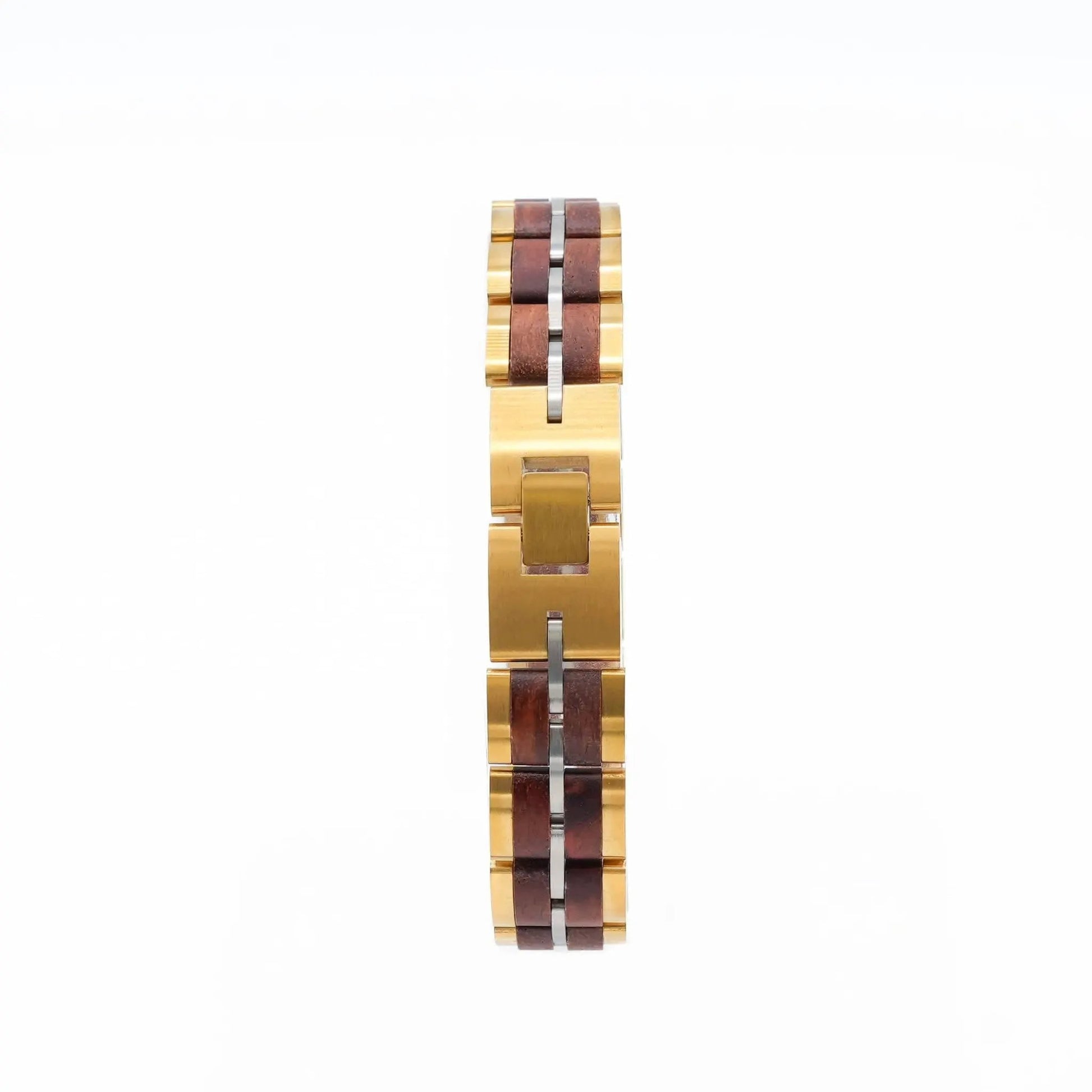 Bracelet Freyr Tri-Tone Stainless Steel & Red Sandalwood by LA MODA ME
