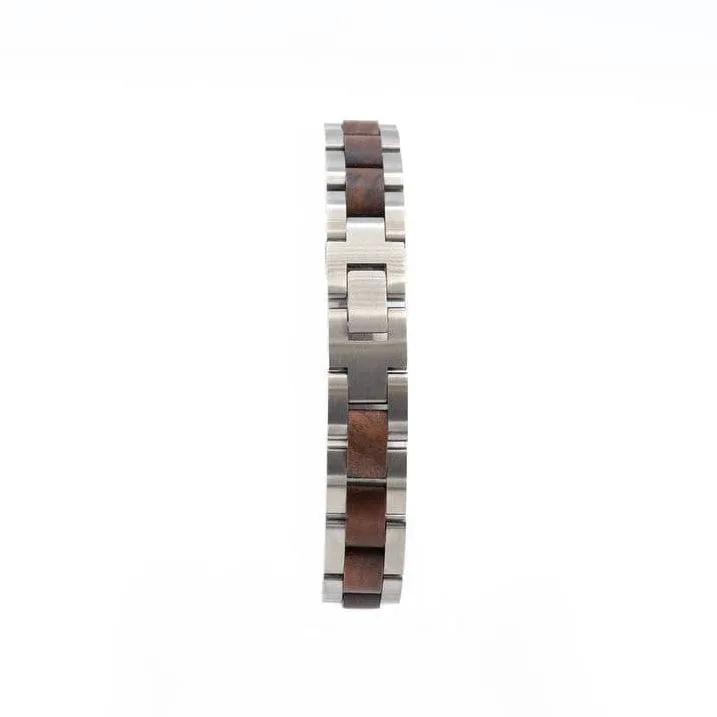 Bracelet Vidar Stainless Steel & Walnut Wood by LA MODA ME