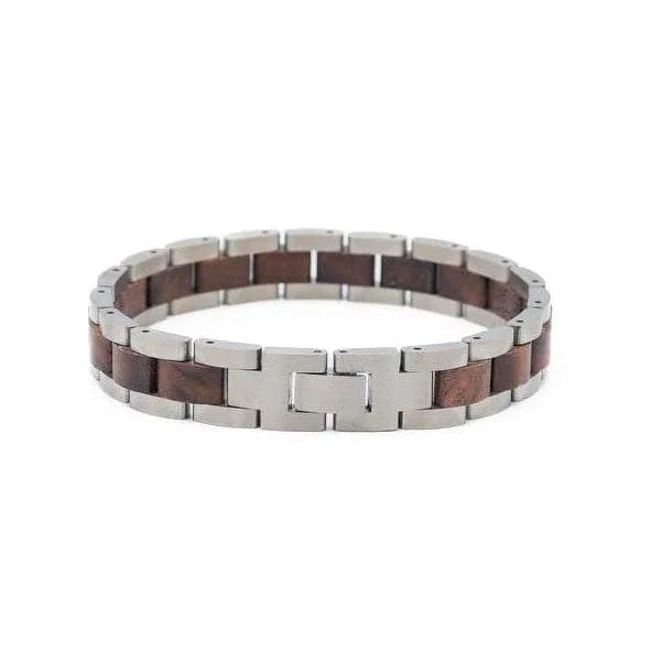 Bracelet Vidar Stainless Steel & Walnut Wood by LA MODA ME