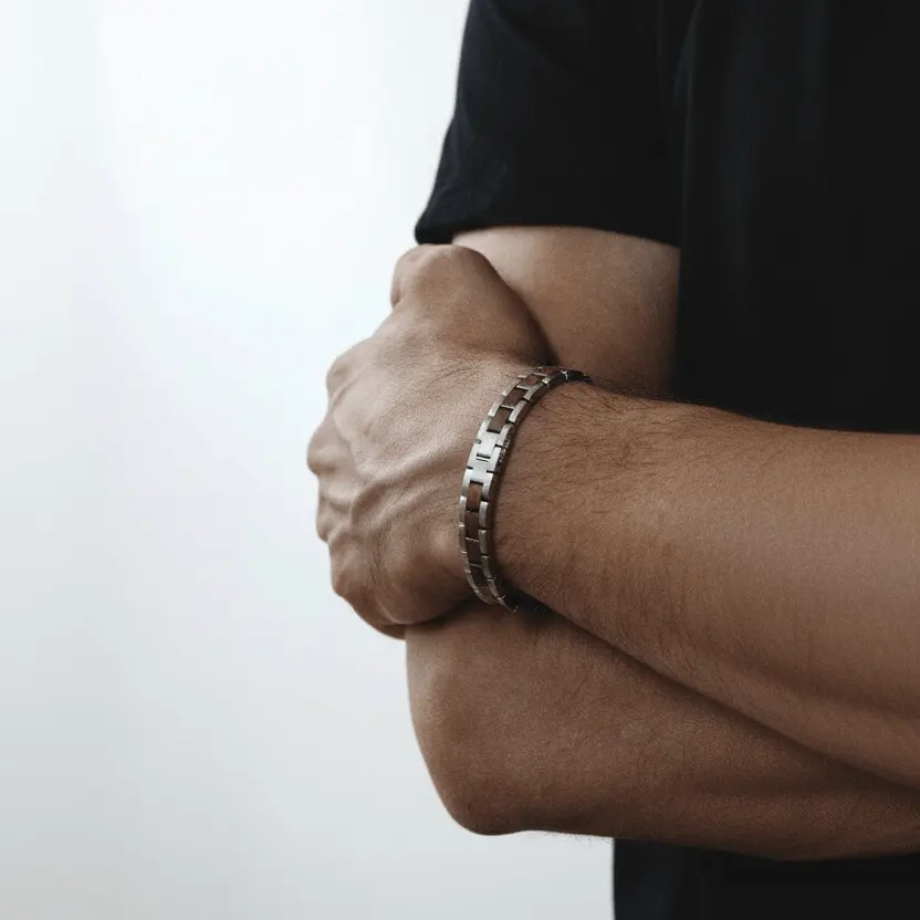 Bracelet Vidar Stainless Steel & Walnut Wood by LA MODA ME