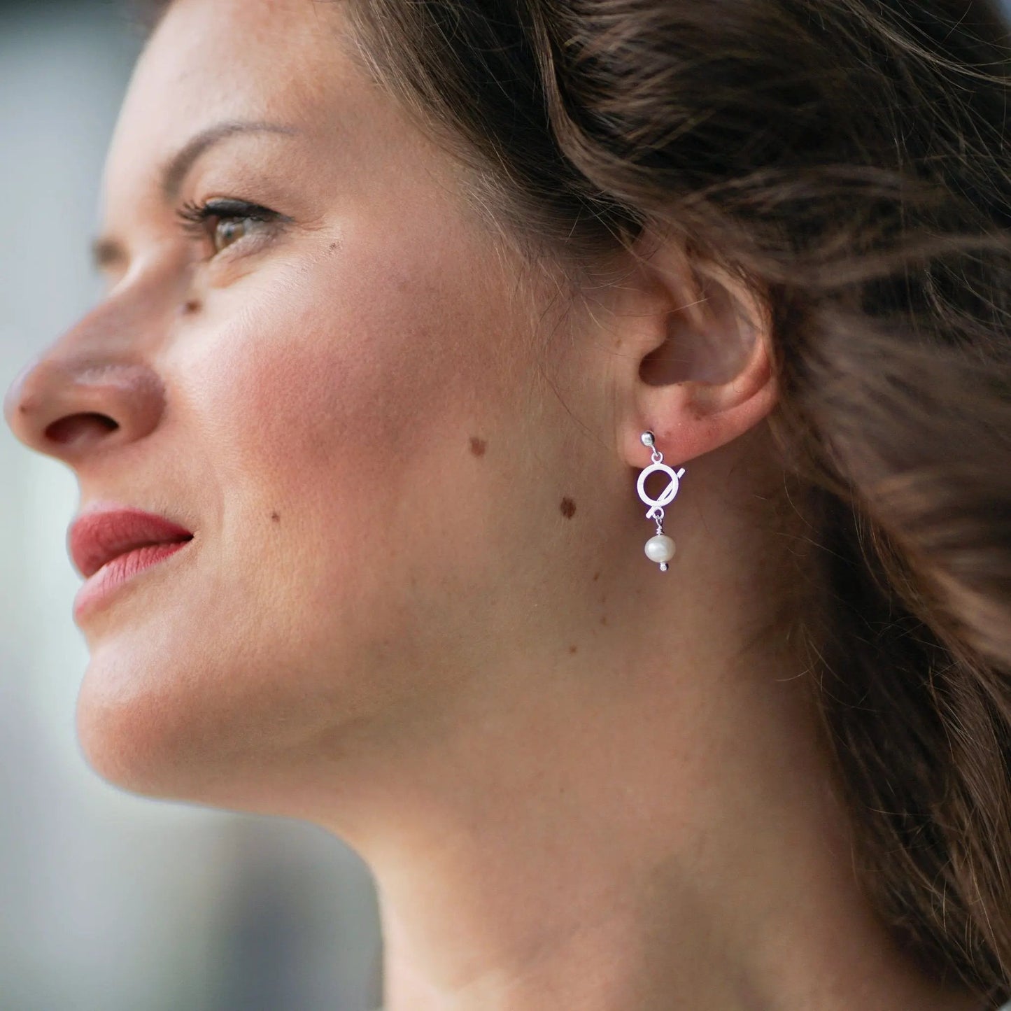 Earrings Air Asymmetrical - Gold Plated Modern Design by La Moda Me