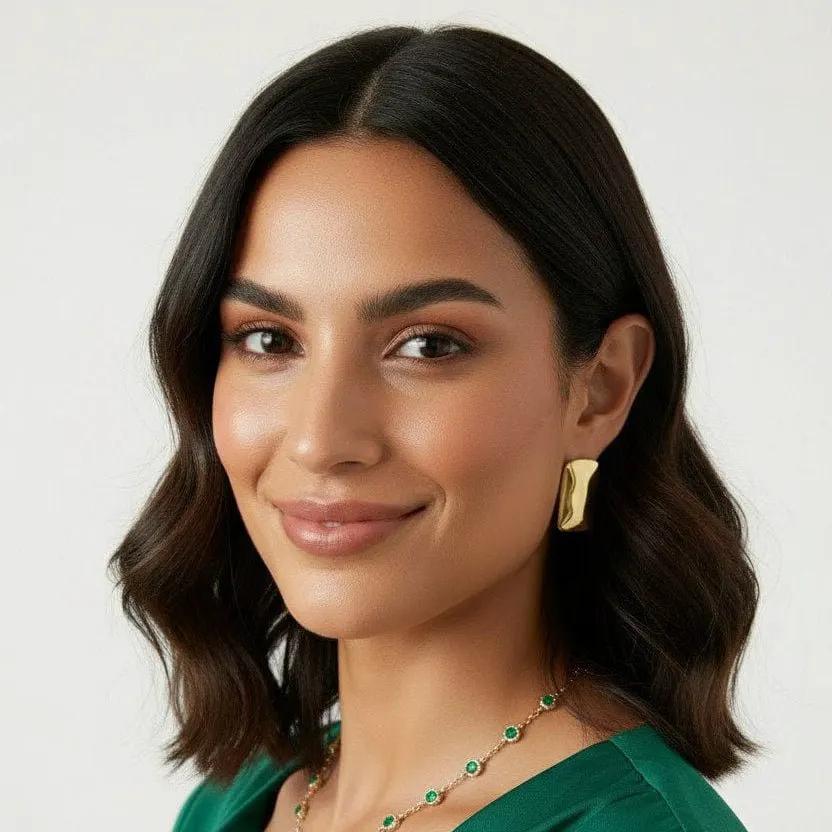 Earrings Giselle - Gold Plated Elegant Earrings by La Moda Me