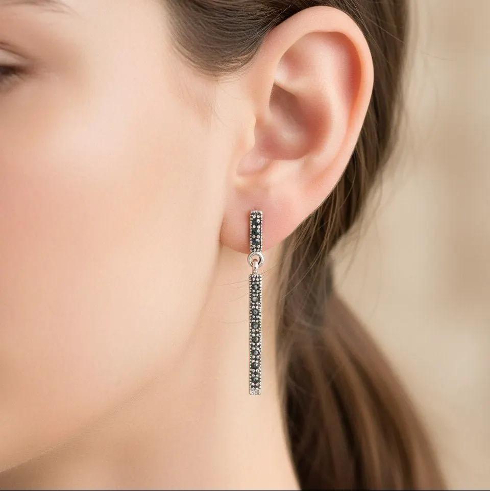 Earrings Night Dinner - Sterling Silver Elegant Evening Earrings by La Moda Me