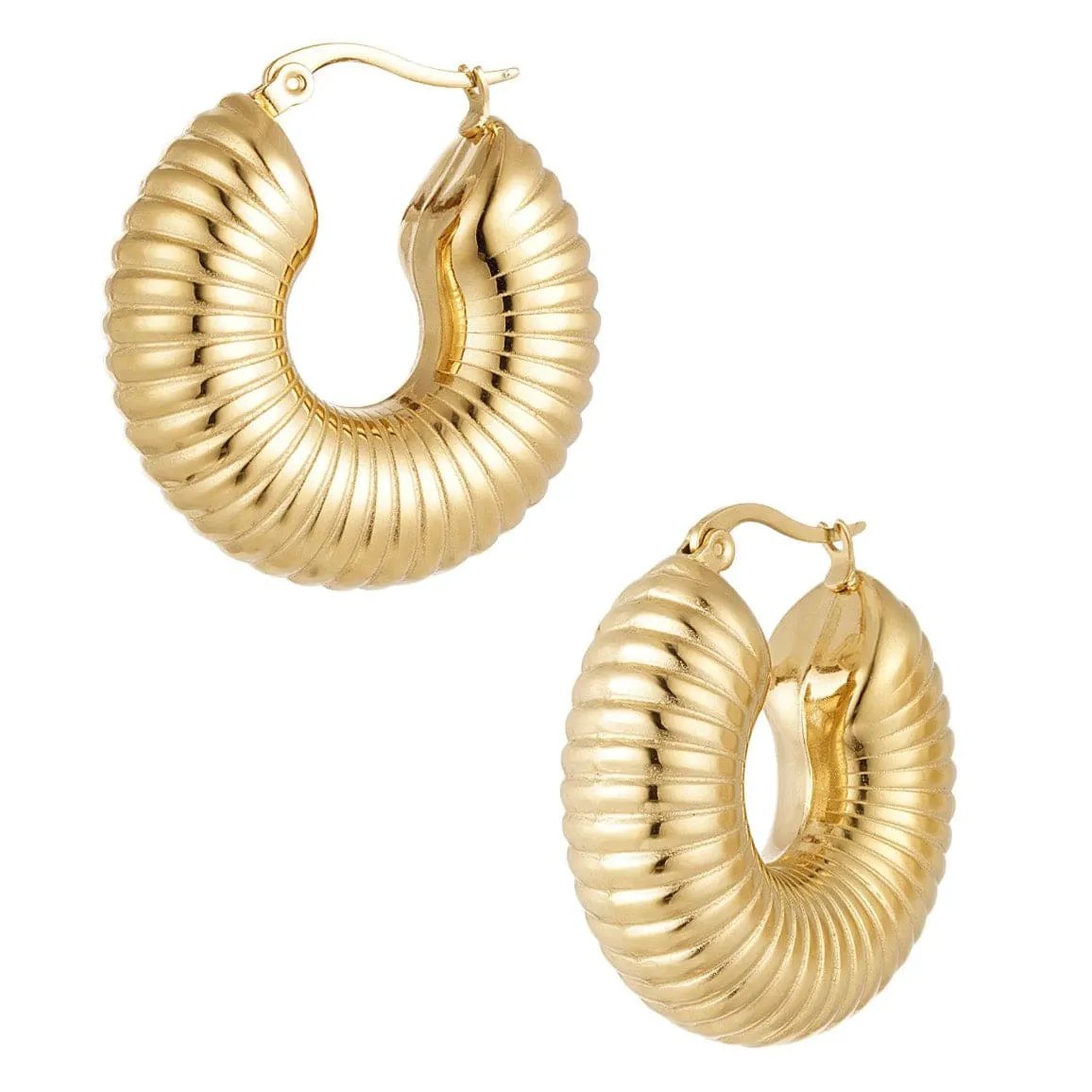 Earrings Pure - Gold Plated Stainless Steel Minimalist Earrings by La Moda Me