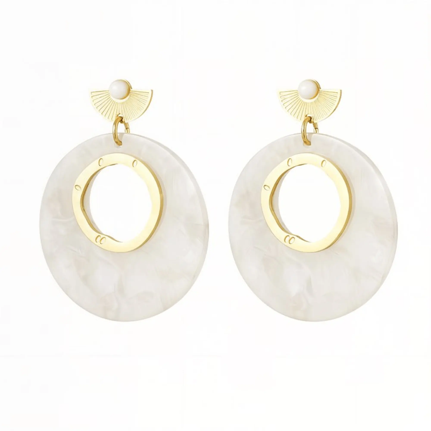Earrings Sharon - Gold Plated Elegant Earrings by La Moda Me