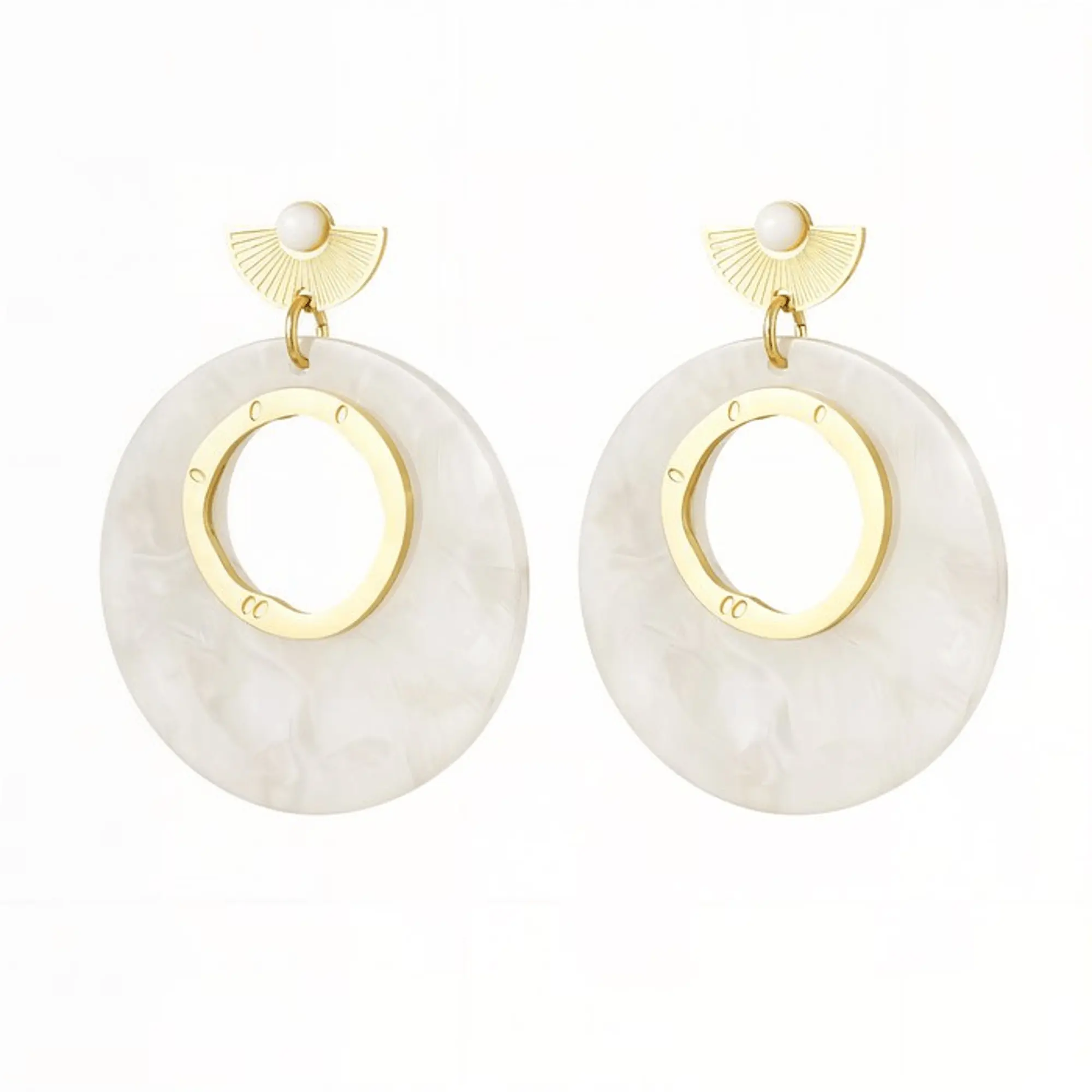 Earrings Sharon - Gold Plated Elegant Earrings by La Moda Me
