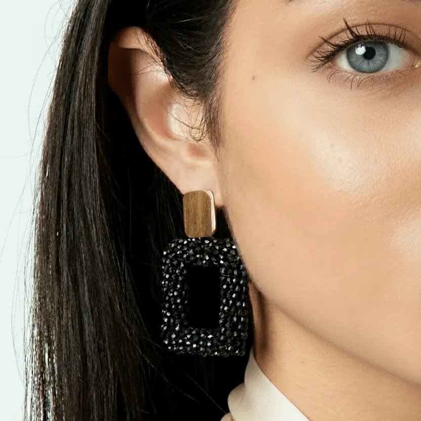 Earrings Stella - Gold Plated Beaded Elegant Earrings by La Moda Me