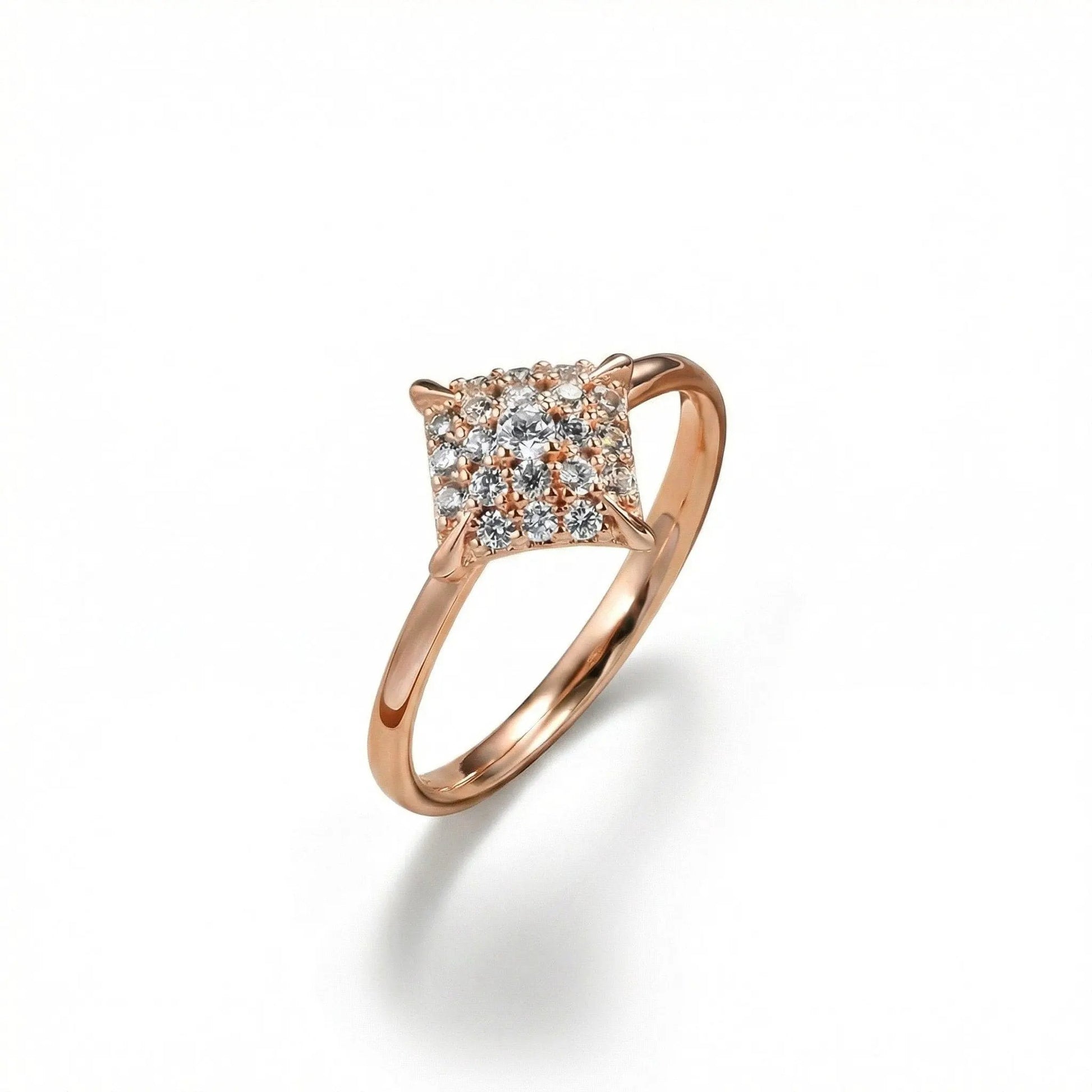 Ring Lumina - Rose Gold Plated Cushion Pavé Ring by La Moda Me