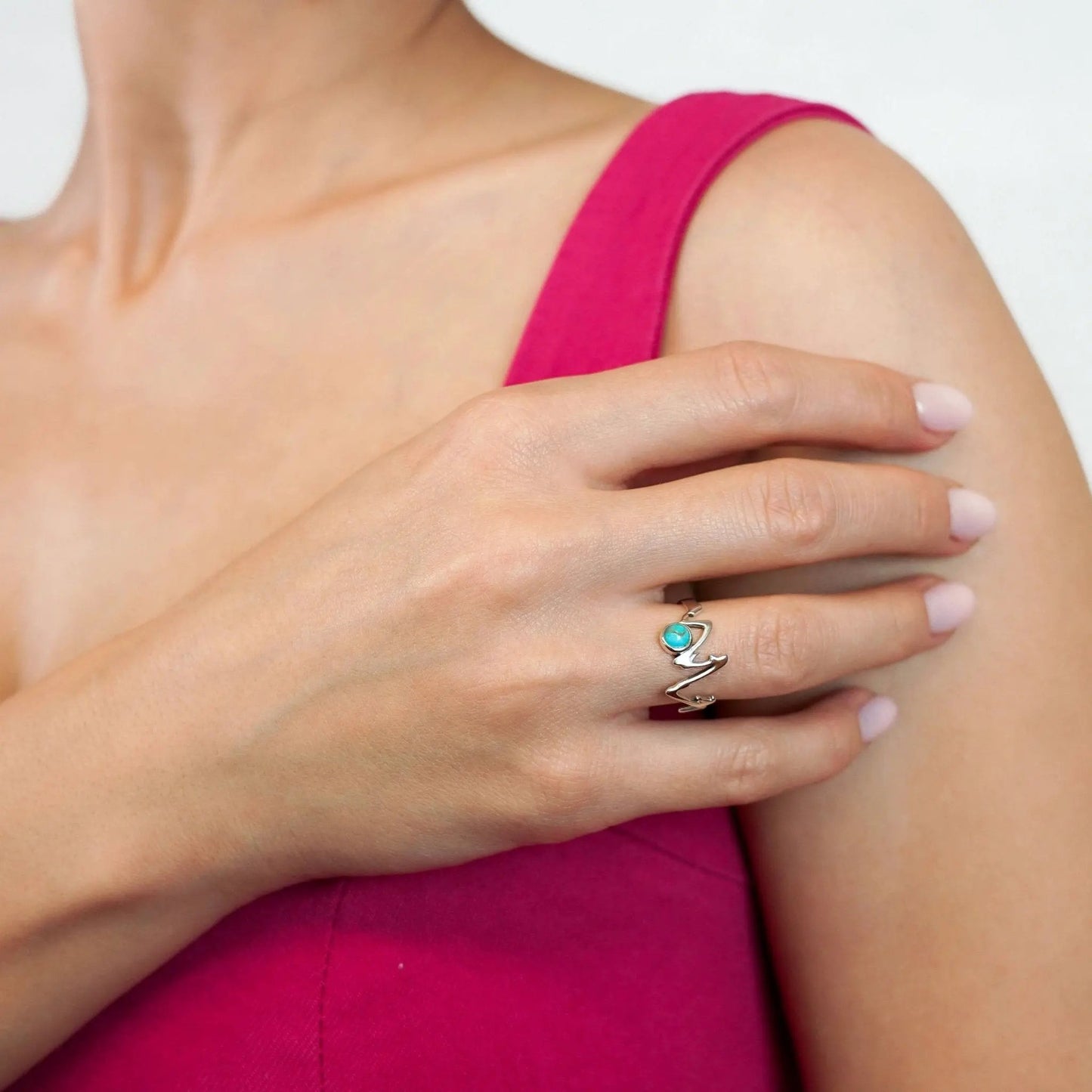 Ring Mountain Star - Sterling Silver Turquoise Ring by La Moda Me