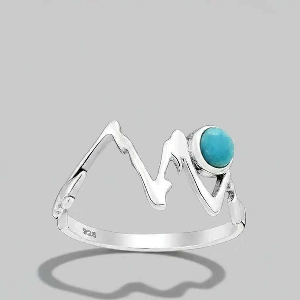 Ring Mountain Star - Sterling Silver Turquoise Ring by La Moda Me