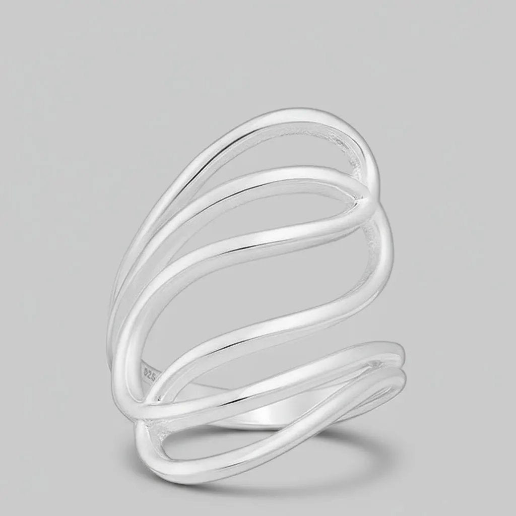Ring Flow - Sterling Silver Flowing Design Ring by La Moda Me