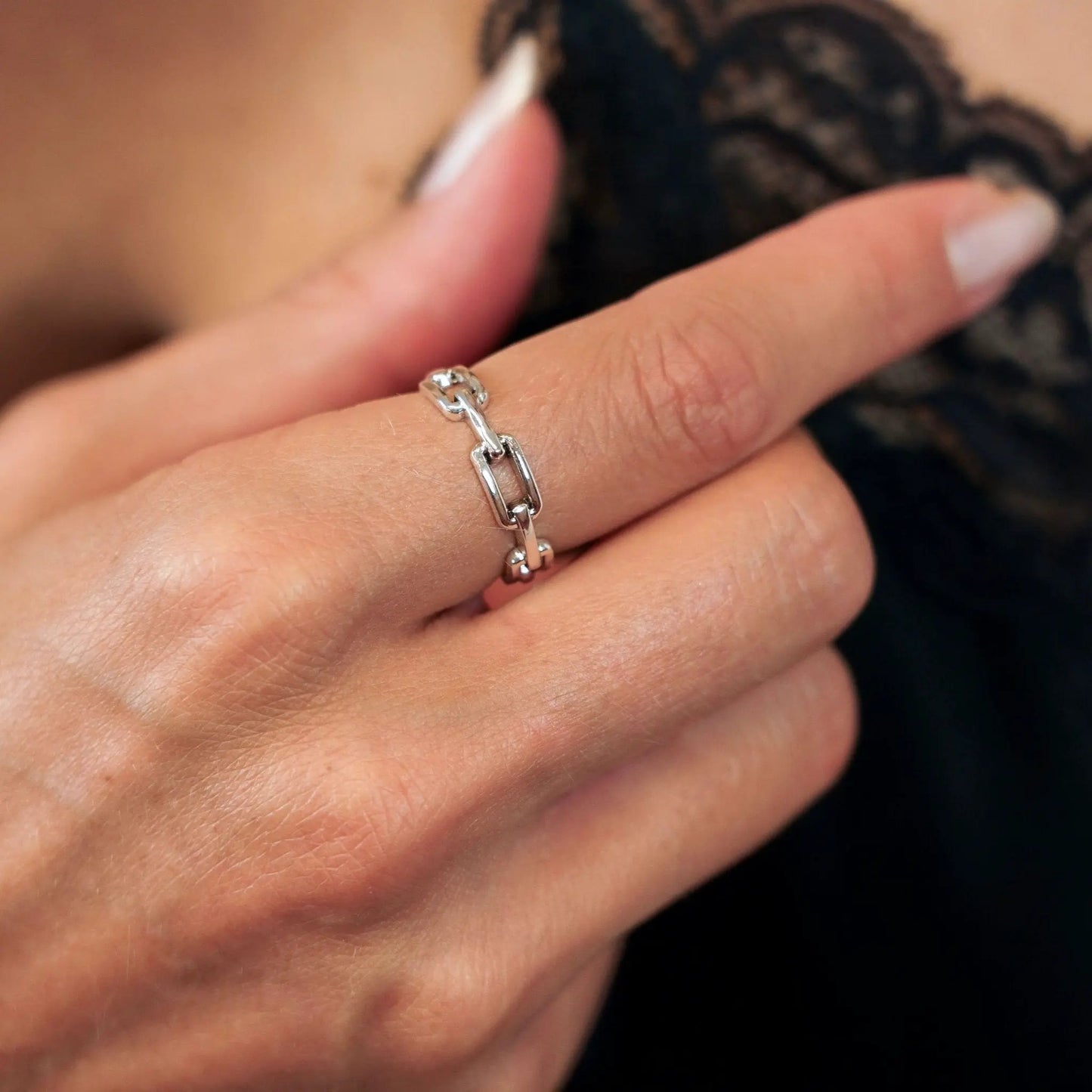 Ring Unity - Sterling Silver Chain Link Ring by La Moda Me