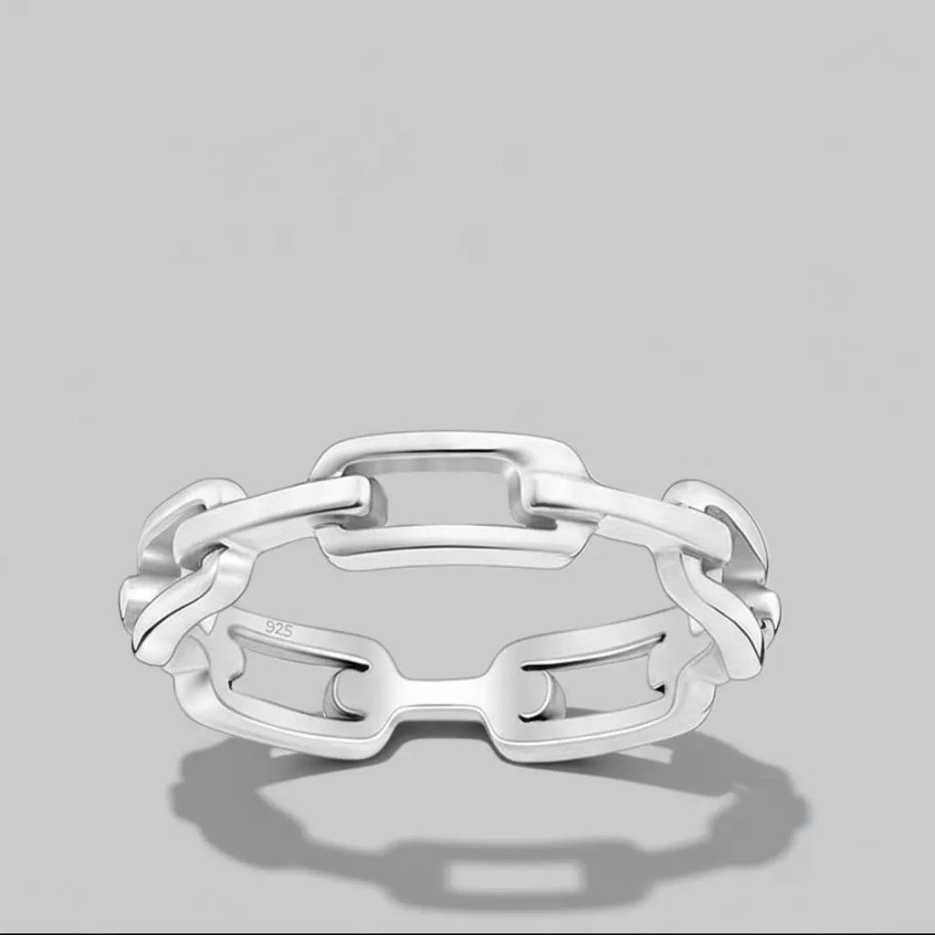 Ring Unity - Sterling Silver Chain Link Ring by La Moda Me