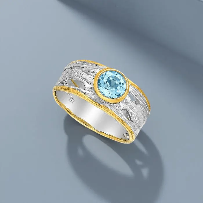 Ring Stella Azzurra - Sterling Silver Sky Blue Topaz Ring by La Moda Me