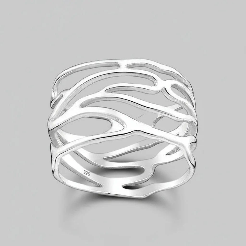 Ring Symphony - Sterling Silver Gold Plated Elegant Ring by La Moda Me