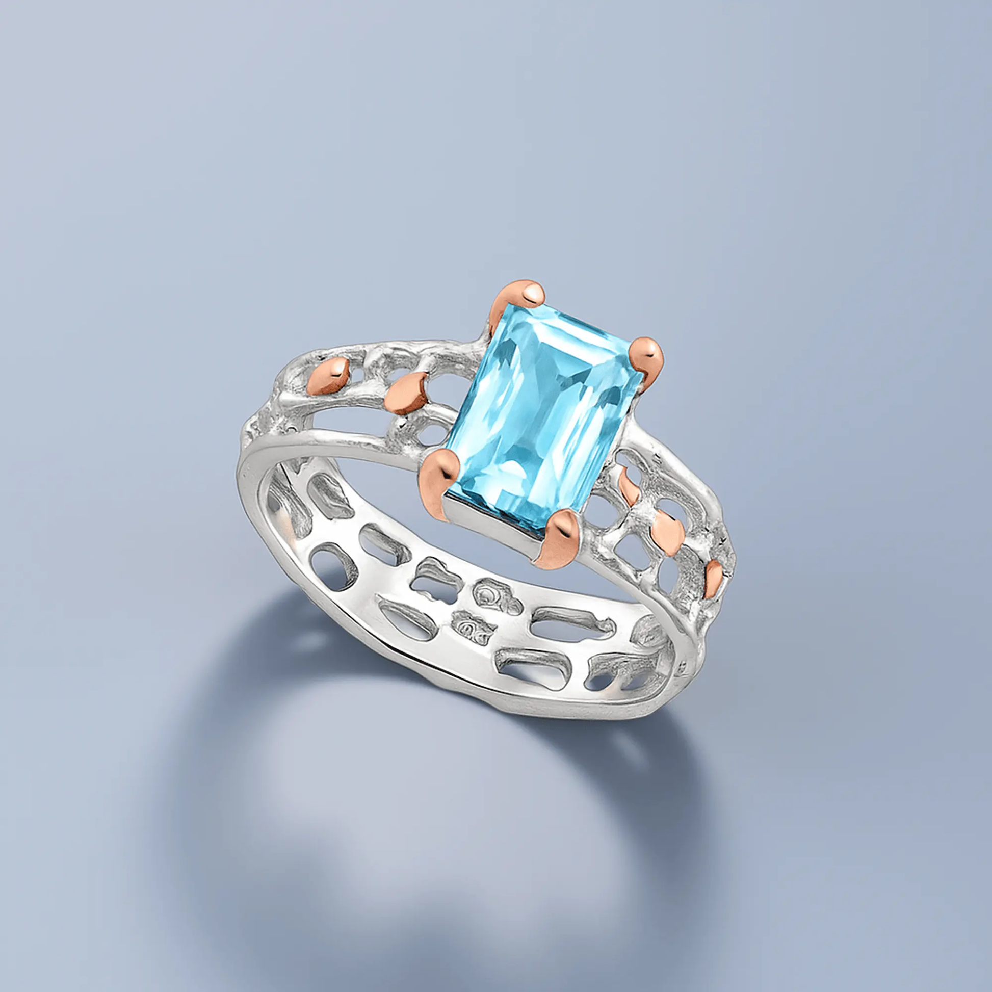 Ring Imperial - Sterling Silver Sky Blue Topaz Luxury Ring by La Moda Me