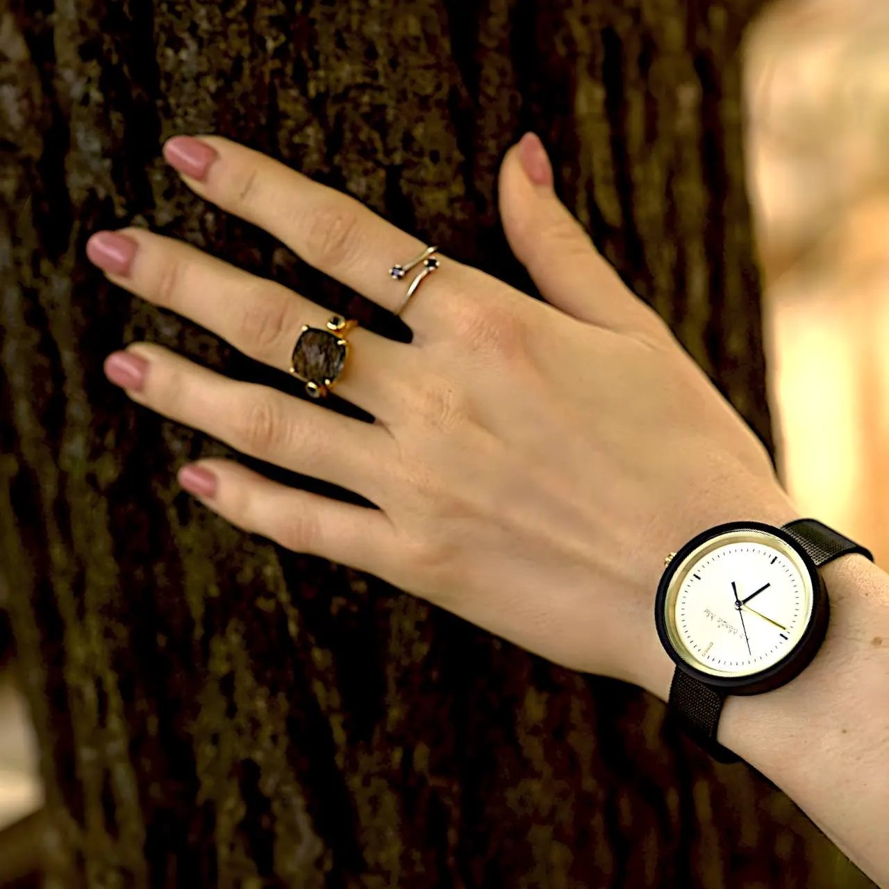 Ring Nebbia - Sterling Silver Rutilated Quartz & Labradorite Ring by La Moda Me