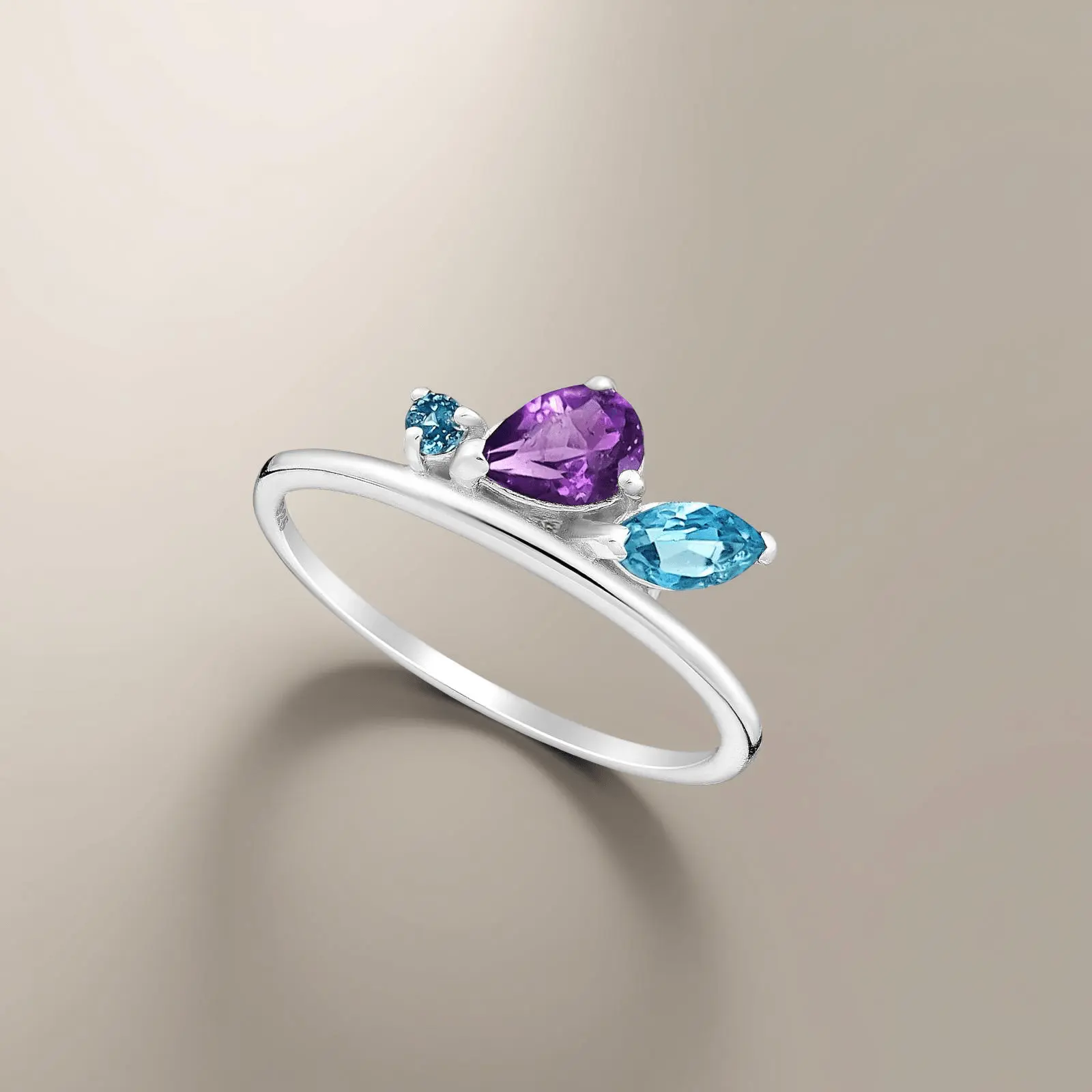 Ring Ocean Breeze - Sterling Silver Ocean-Inspired Ring by La Moda Me
