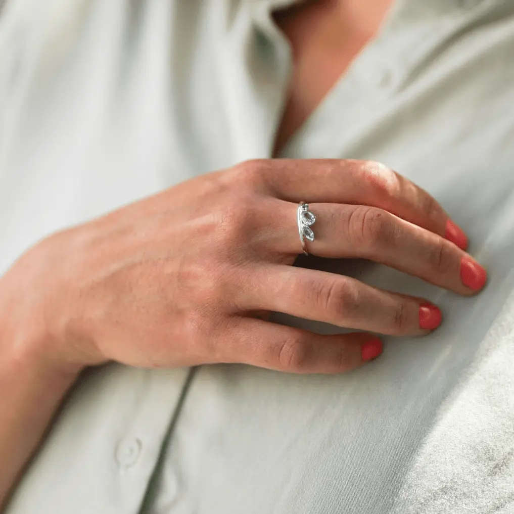 Ring Ocean Breeze - Sterling Silver Ocean-Inspired Ring by La Moda Me