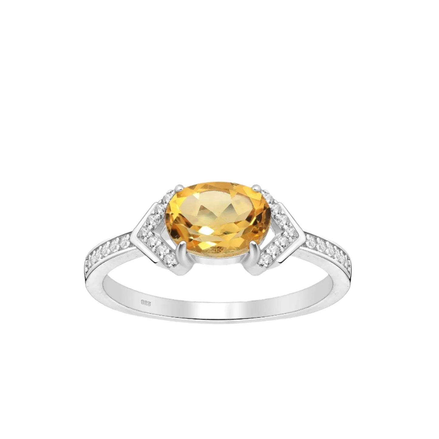Ring Samarkand - Sterling Silver Zirconia & Citrine Ring by La Moda Me