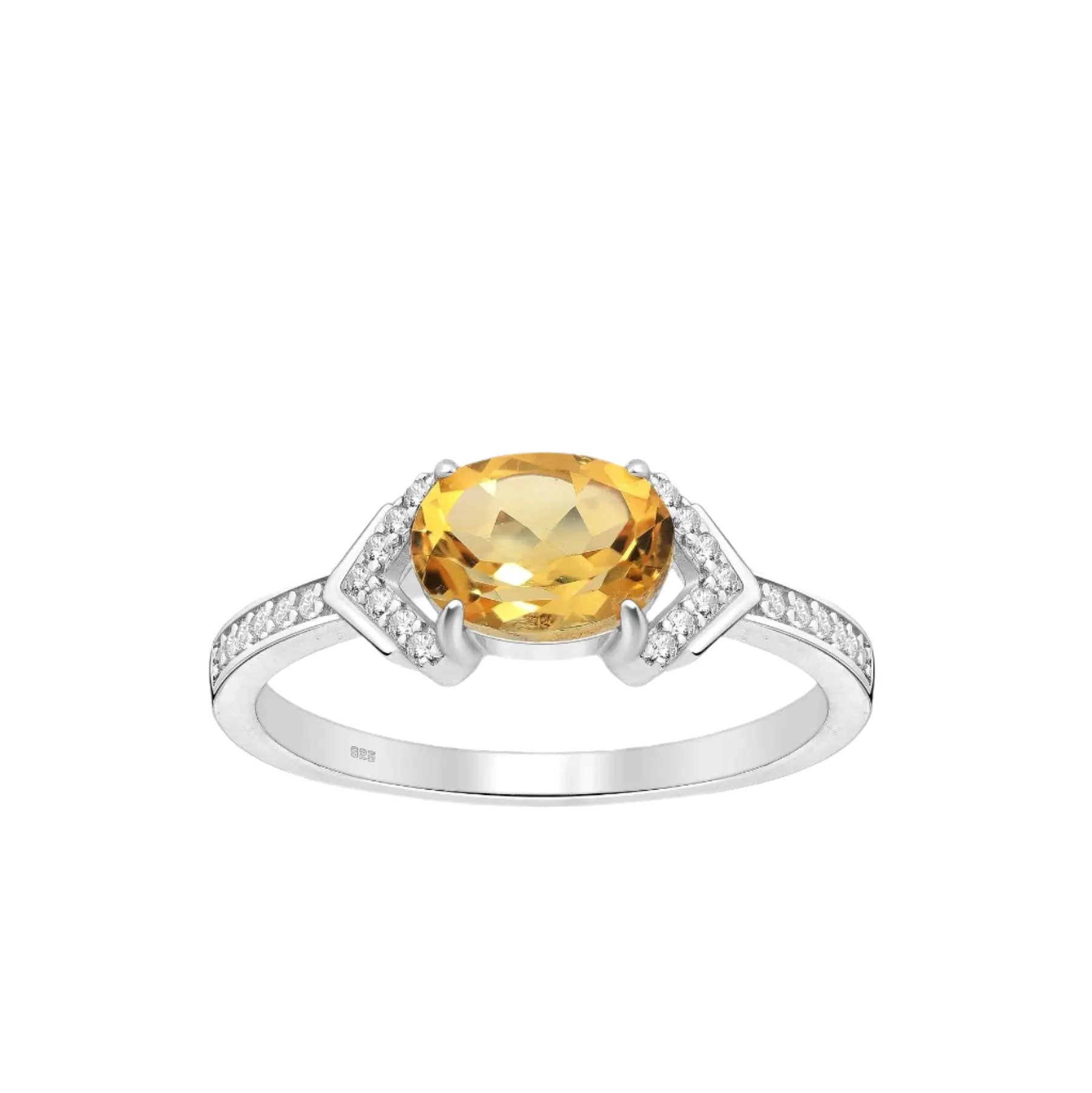Ring Samarkand - Sterling Silver Zirconia & Citrine Ring by La Moda Me