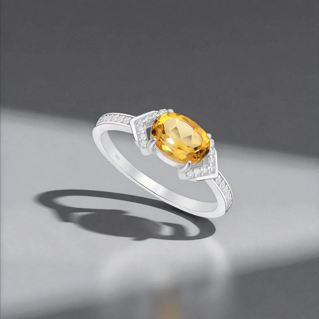 Ring Samarkand - Sterling Silver Zirconia & Citrine Ring by La Moda Me