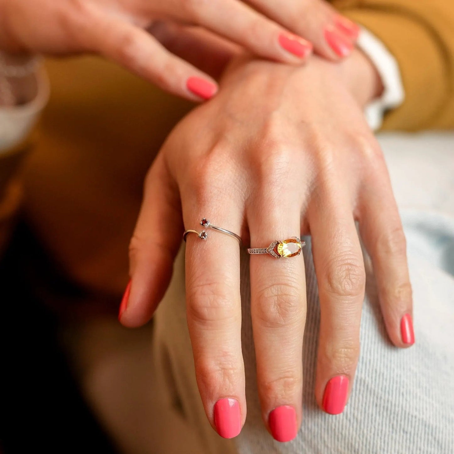 Ring Samarkand - Sterling Silver Zirconia & Citrine Ring by La Moda Me