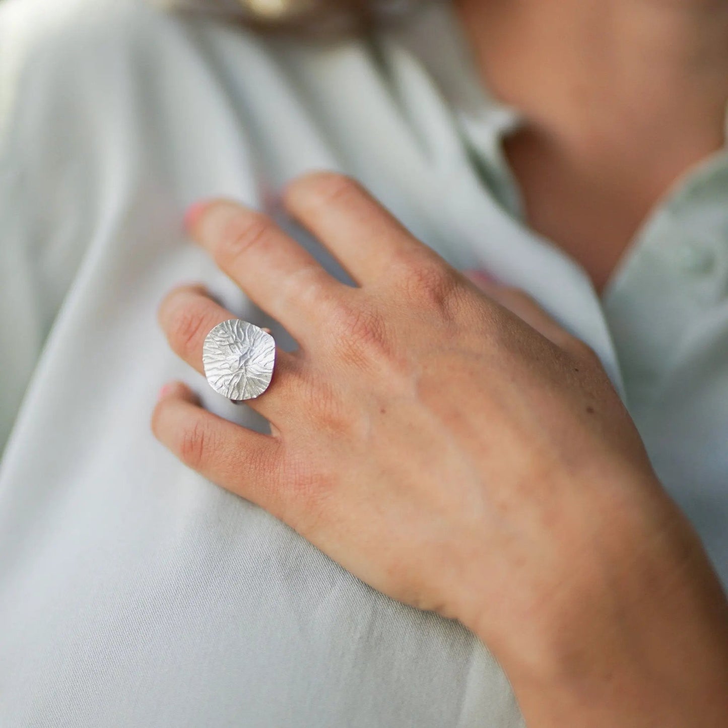 Ring Touch - Sterling Silver Elegant Minimalist Ring by La Moda Me