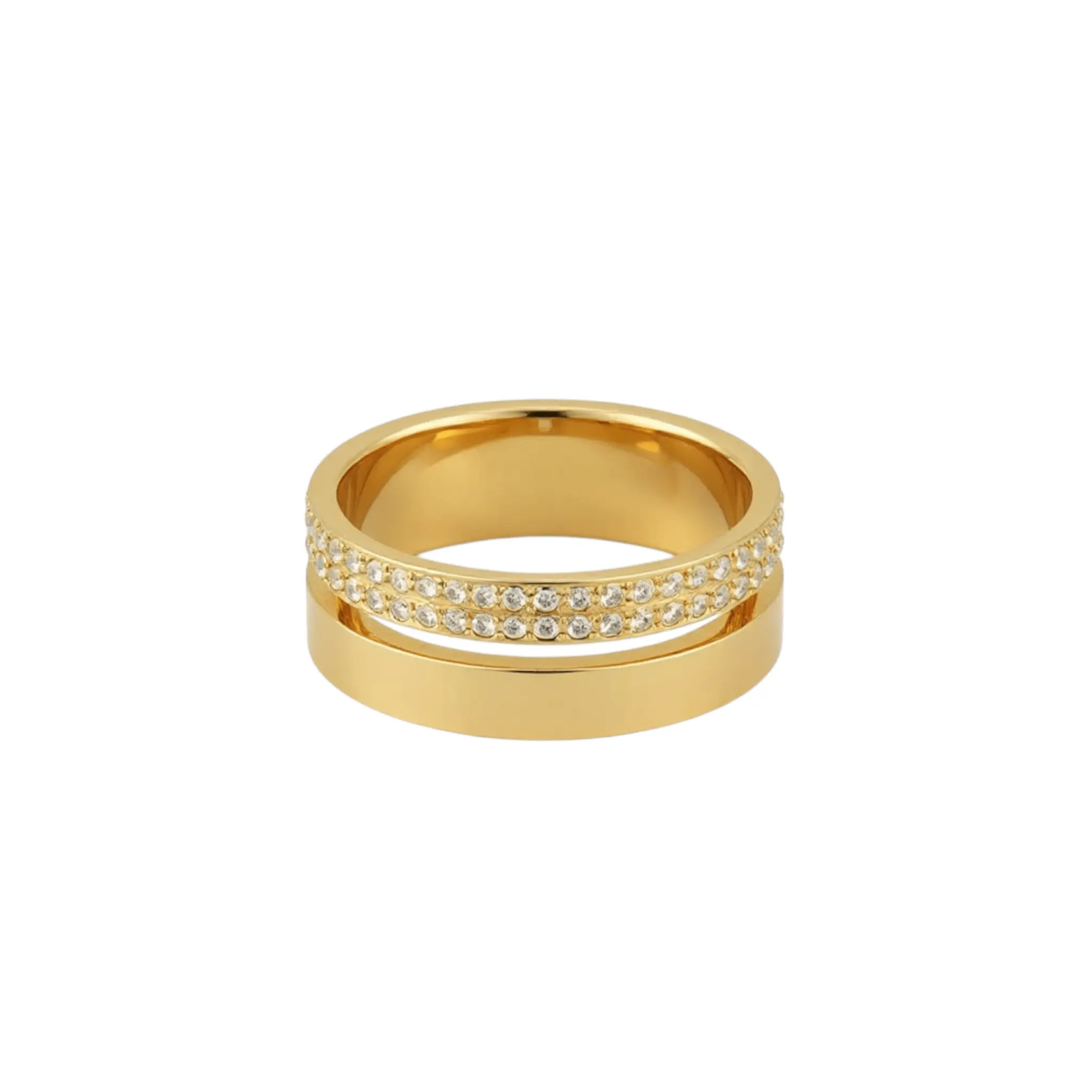 Ring Vera - Gold Plated Stainless Steel Stackable Ring by La Moda Me