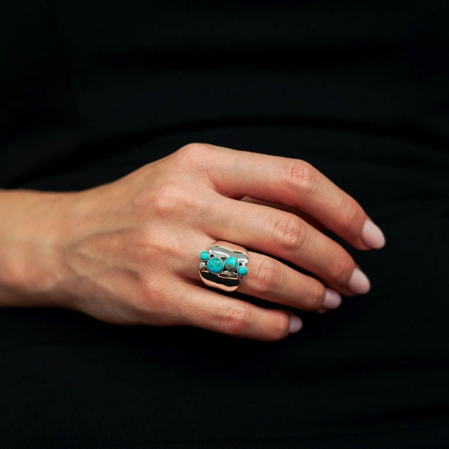 Ring Waterdrops - Sterling Silver Water-Inspired Ring by La Moda Me