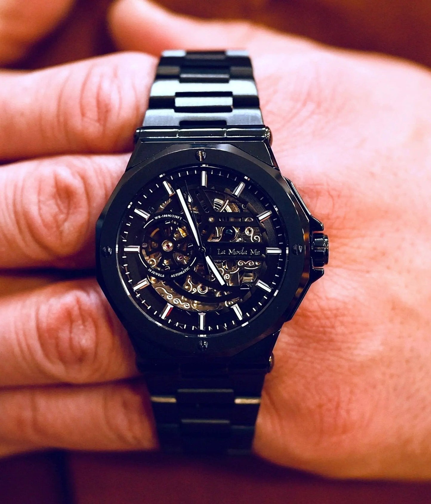Ayoro Blackcore Skeleton AG8 Watch - Luxury Skeleton Timepiece by La Moda Me