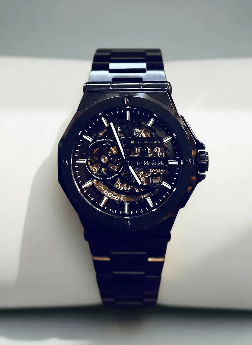 Ayoro Blackcore Skeleton AG8 Watch - Luxury Skeleton Timepiece by La Moda Me