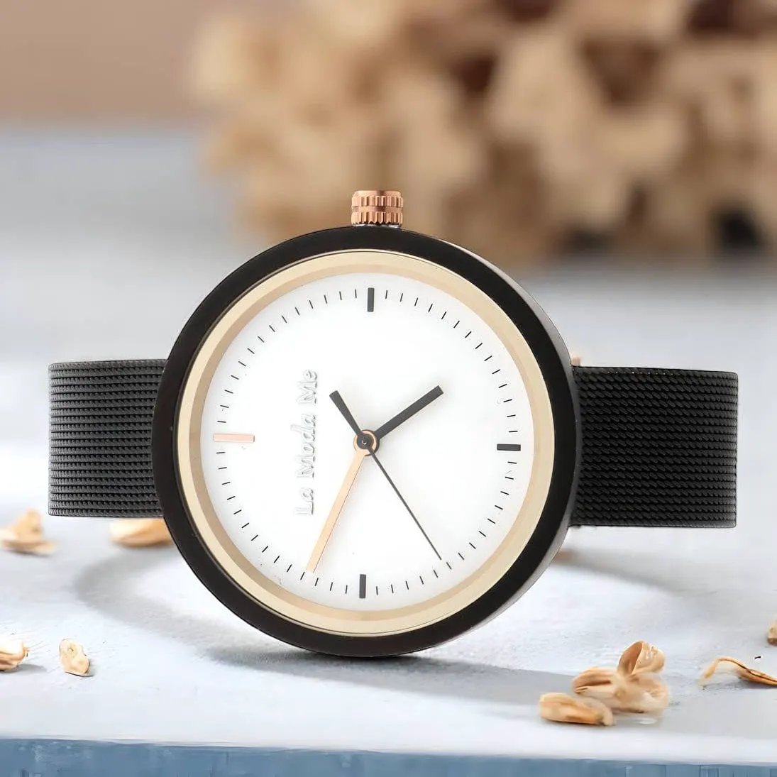 Watch Lumin Ron Black - Eco-Friendly Minimalist Elegant Timepiece by La Moda Me
