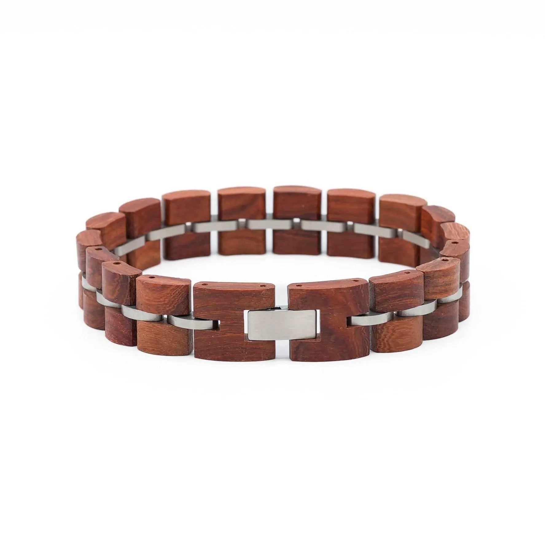 Bracelet Tor - Eco-Friendly Redwood & Steel Norse Bracelet by La Moda Me