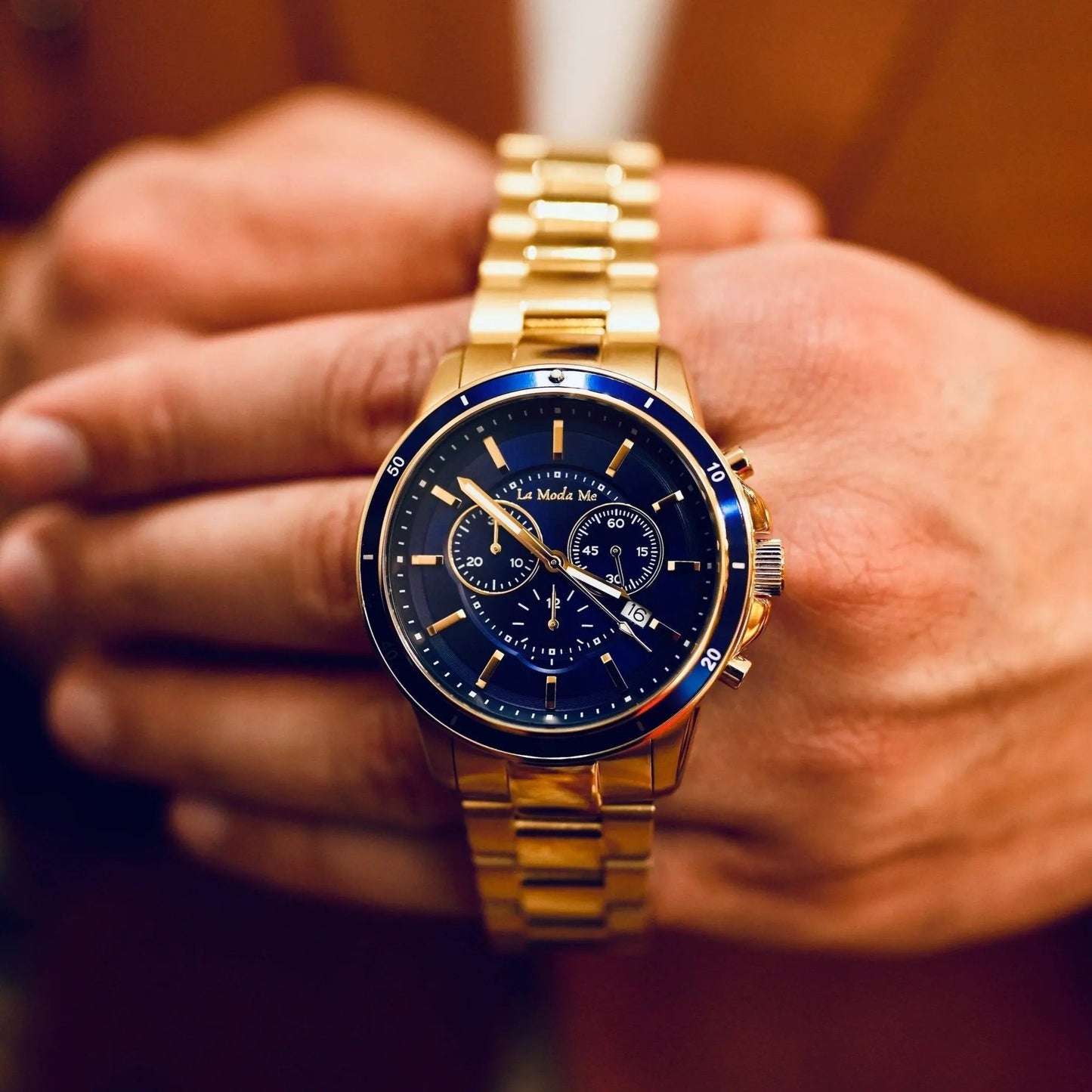 CEO Handshake Blue Watch - Executive Luxury Timepiece by La Moda Me