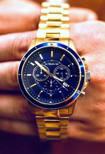 CEO Handshake Blue Watch - Executive Luxury Timepiece by La Moda Me