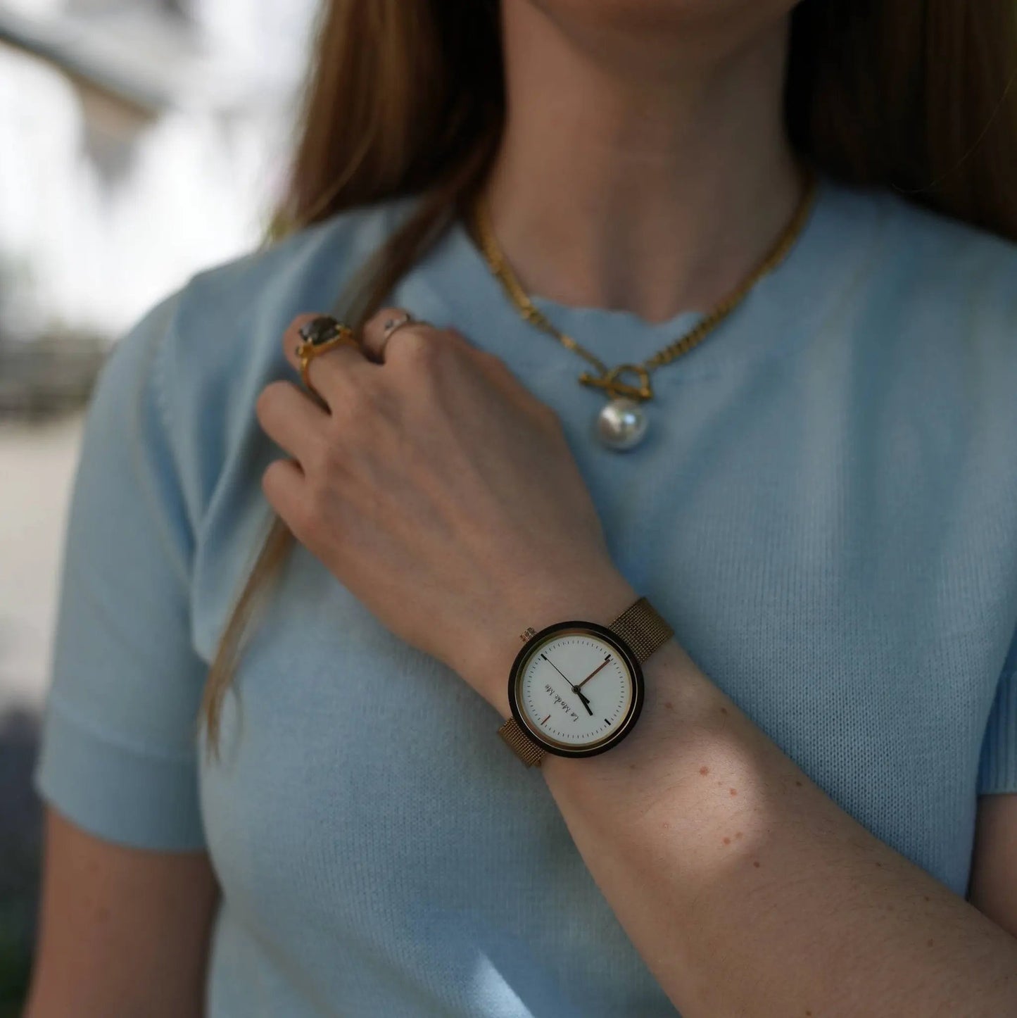 Watch Lumin Rosegold - Eco-Friendly Minimalist Round Timepiece by La Moda Me