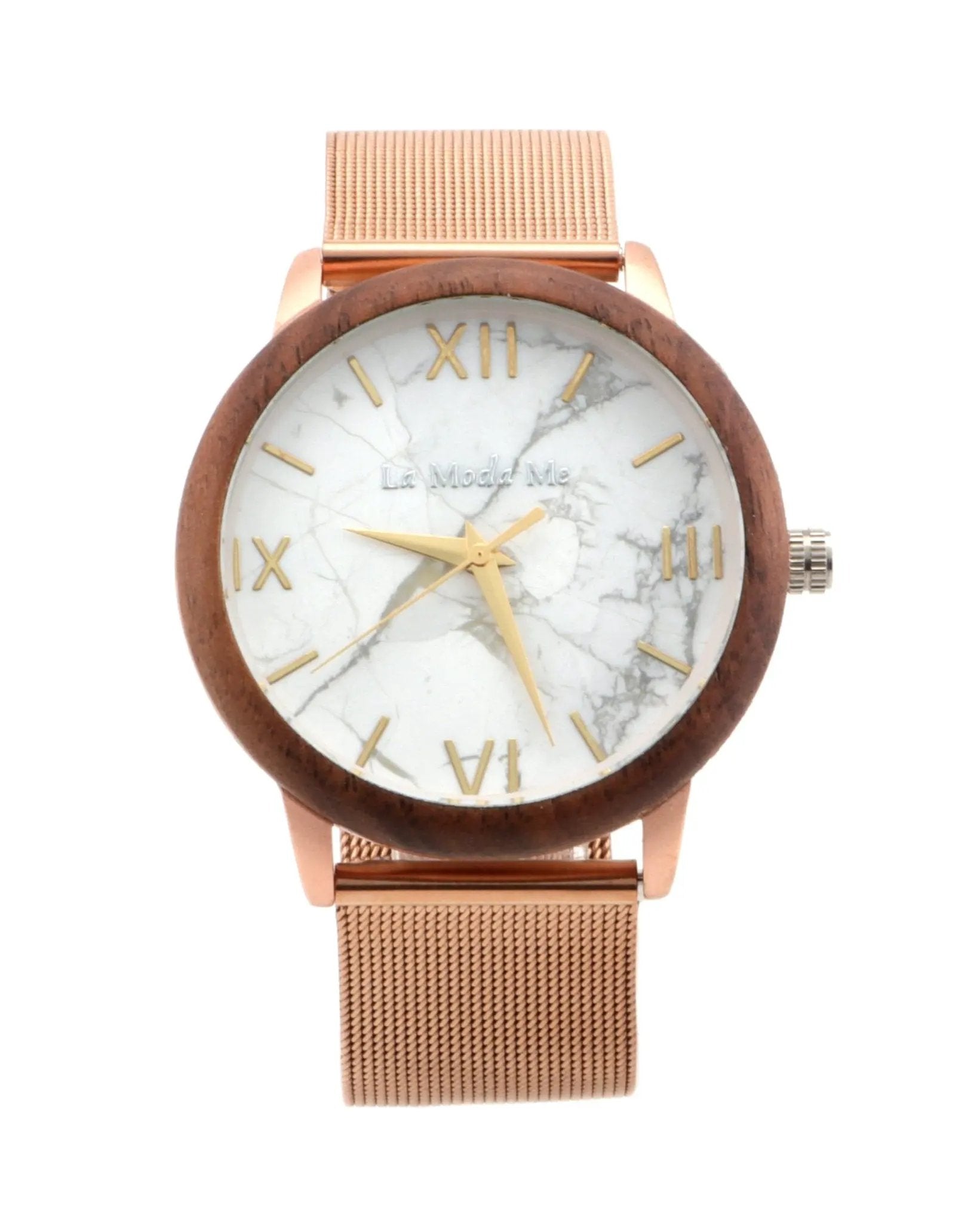 Watch Aurora Rose - Eco-Friendly Rosegold & Walnut Luxury Timepiece by La Moda Me